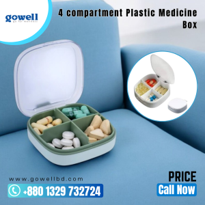 Compact 4-Compartment Medicine Organizer