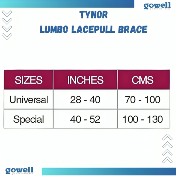 Tynor Lumbo Lacepull Brace – Advanced Comfort and Support by Go Well. Product Code: A - 29 - Image 2