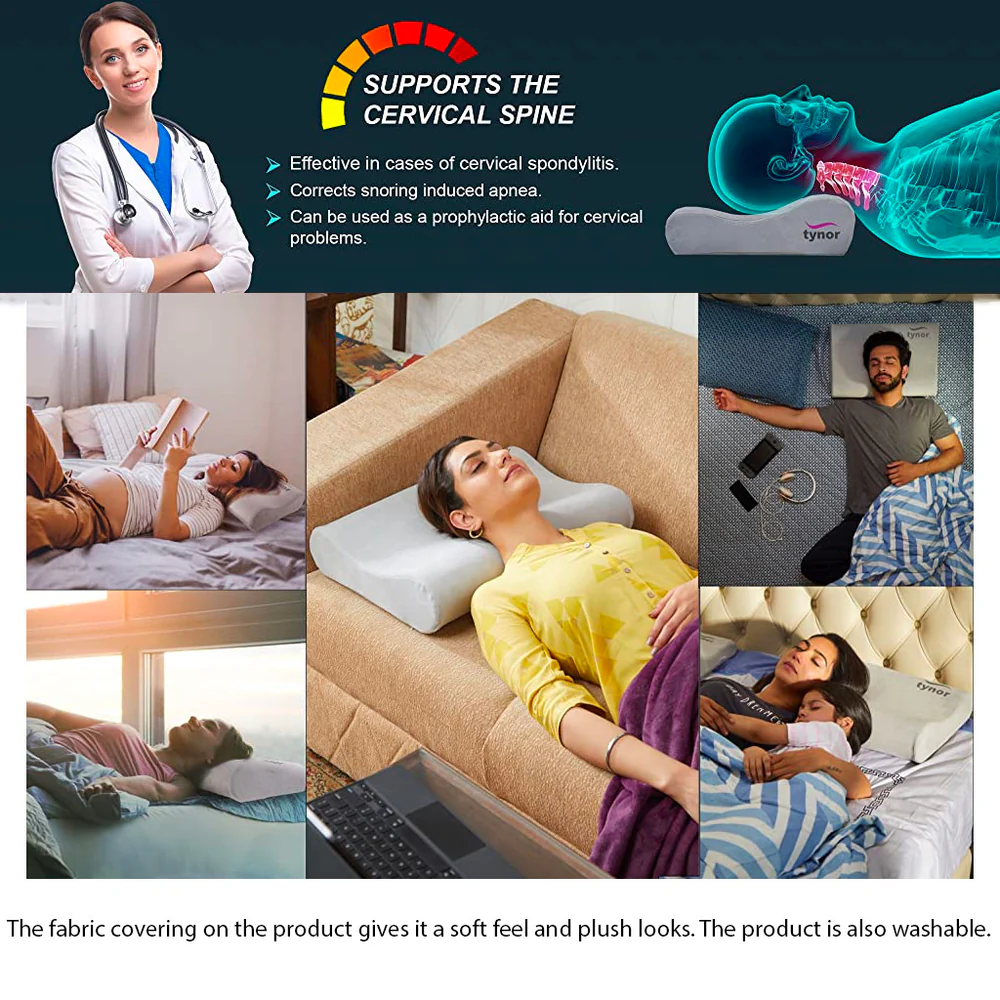 Tynor Contoured Cervical Pillow Australia Soft Durable Cervical Spine Posture 02