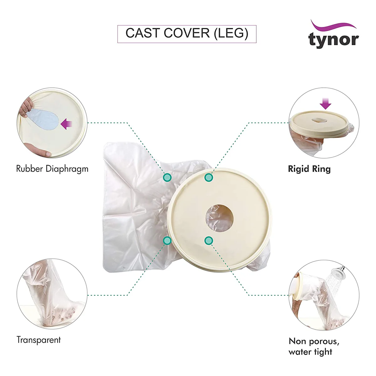Cast Cover Leg Water Tight Seal Tynor Fracture Aids Australia 5