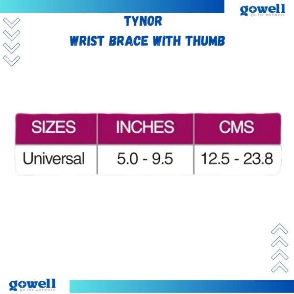Tynor Wrist Brace With Thumb. Product Code : E - 06 - Image 3