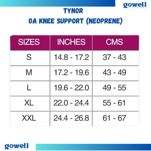 Tynor OA Knee Support Neoprene – Targeted Osteoarthritis Relief. Product Code: J - 08 - Image 2