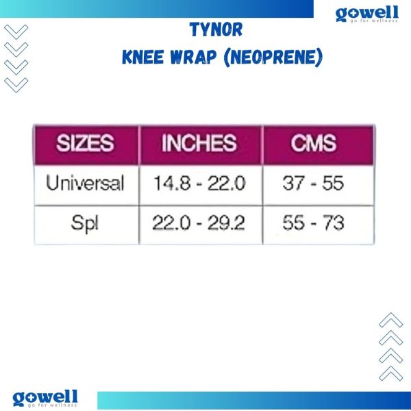 Tynor Knee Wrap (Neoprene) – Ultimate Support for Active Comfort. Product Code : J - 05 - Image 3