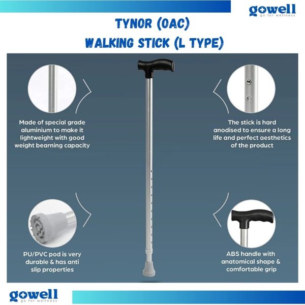 Tynor Walking Stick (L Type). Product Code: L - 08 - Image 6