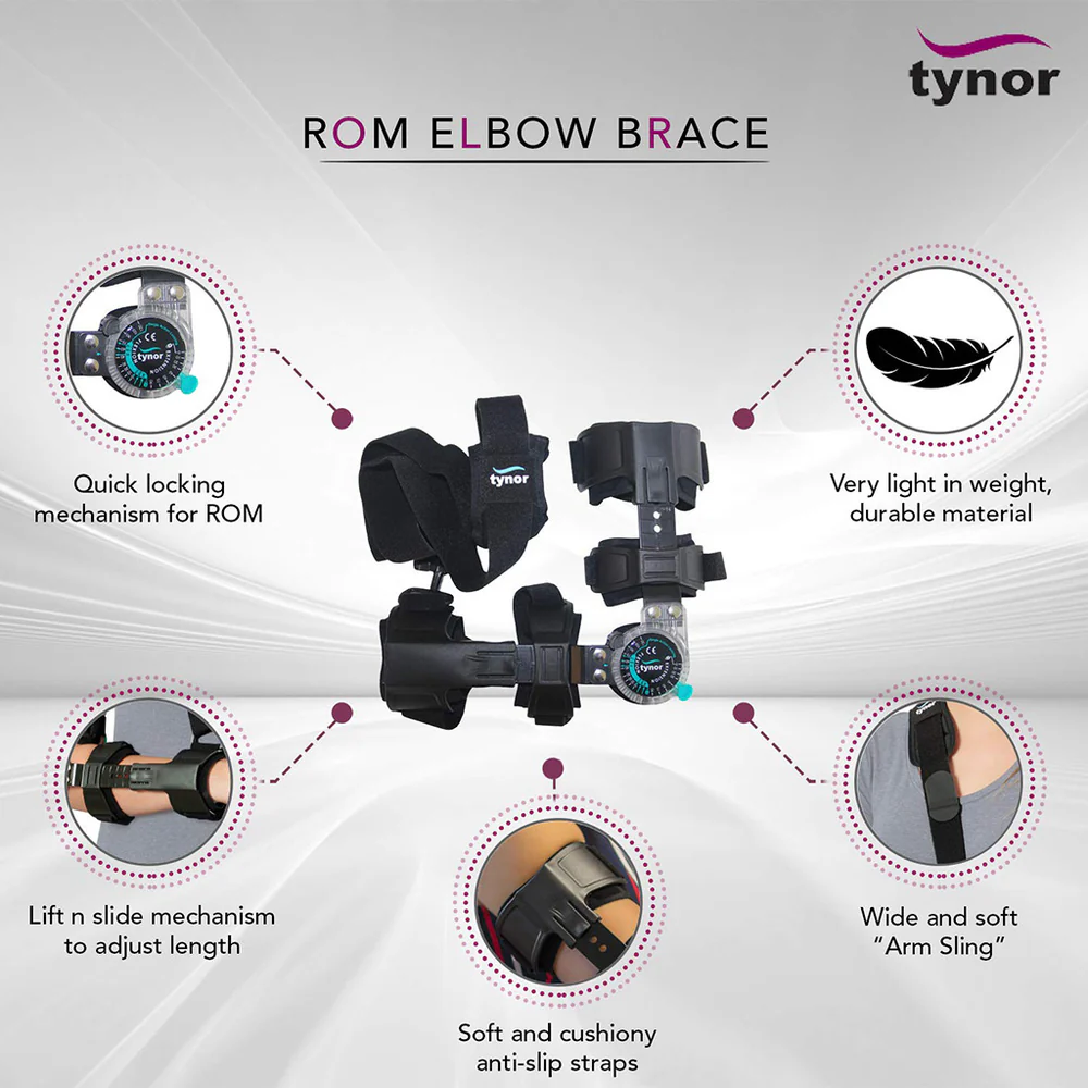 ROM Elbow Brace with Sling Range of Motion Tynor Australia 9FEATURES