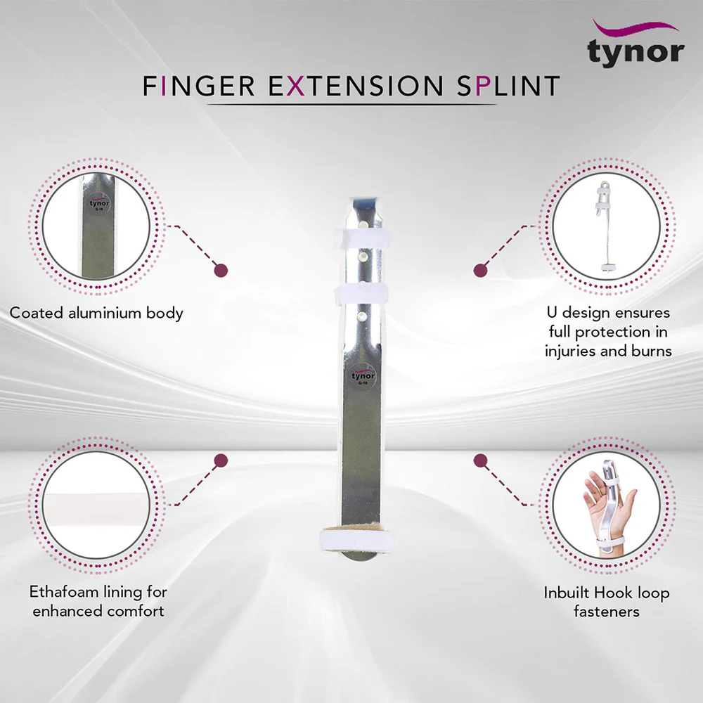 Tynor Finger Extension Splint Injured Finger Fracture Joint Immobilization Features