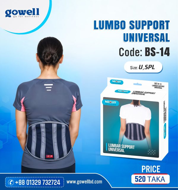 Back view of person wearing lumbo support belt