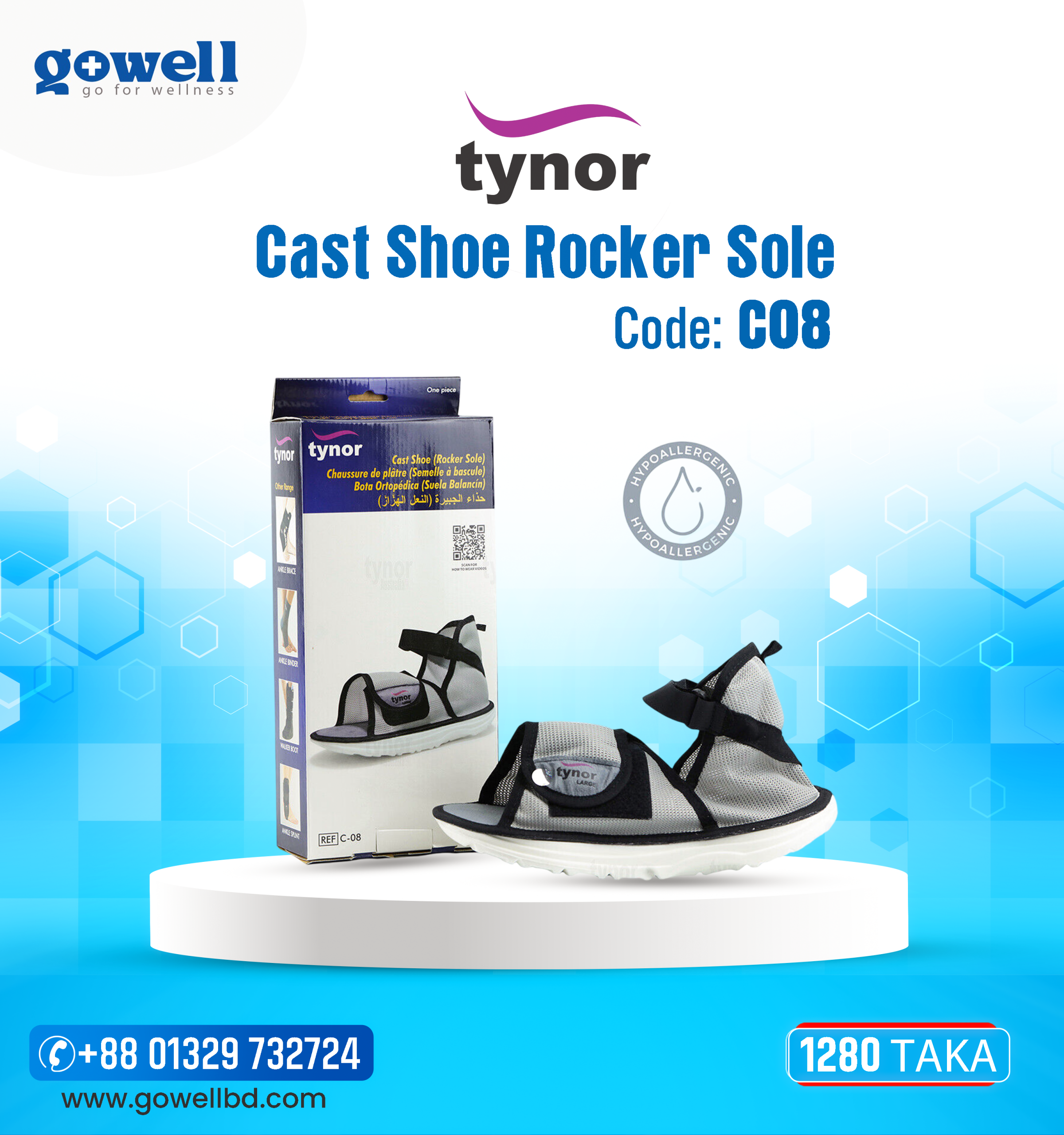 Cast Shoe with rocker sole on display