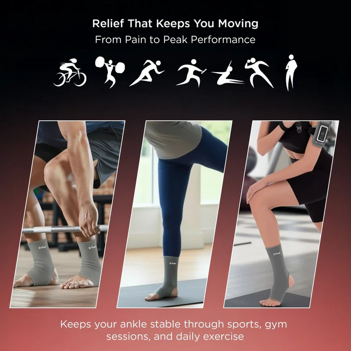 dr trust usa 4303 3d knitted ankle support sleeve with open heel design for ankle pain relief compression faster healing sports injury recovery support anklet p 4532967
