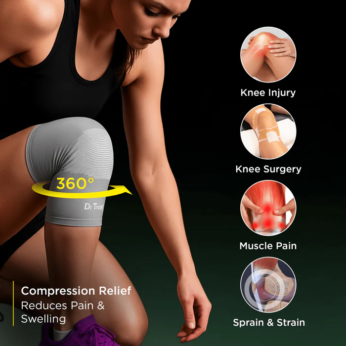 dr trust usa 4501 premium knee support cap for sports gym exercise running cycling workout joint pain relief arthritis compression knee brace for men and women 4338820
