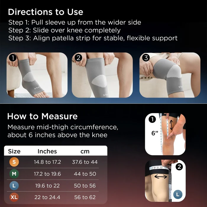 dr trust usa 4501 premium knee support cap for sports gym exercise running cycling workout joint pain relief arthritis compression knee brace for men and women 4528418