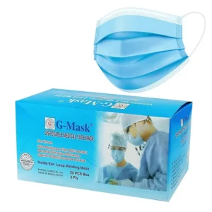 2008754 g mask dsposable 3 ply surgical face mask 50 pcs box blue