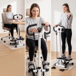 Mini Stair Stepper Machine with Handlebar and Resistance Bands