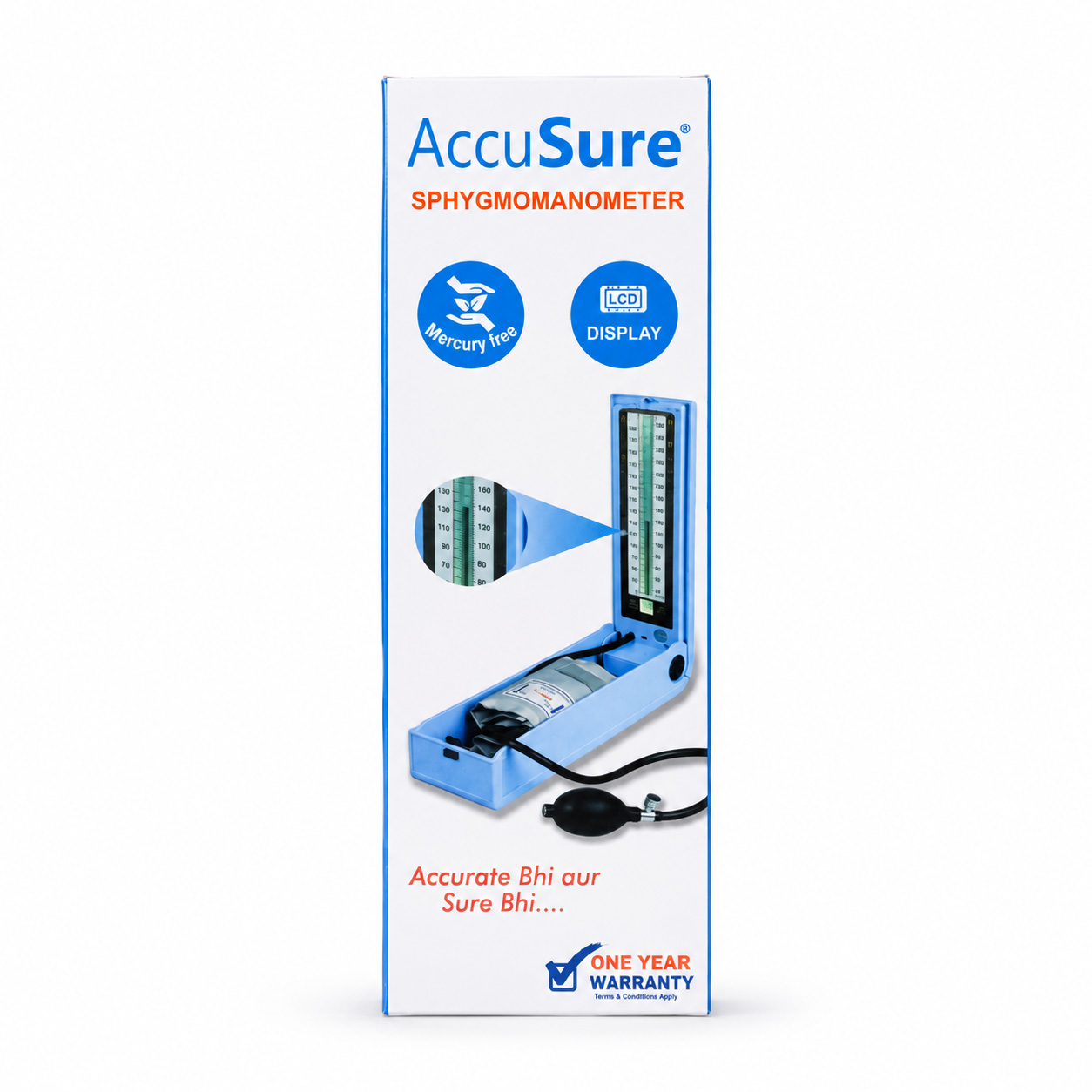 AccuSure Aneroid Sphygmomanometer LCD Type Blood Pressure Monitor BK101
